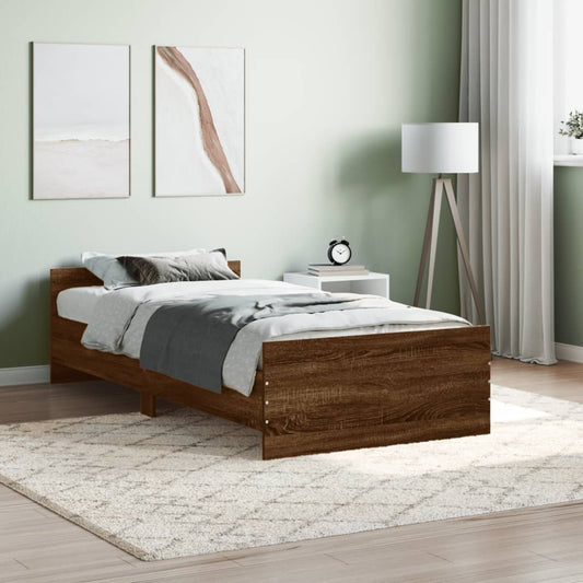 Bettgestell Braun Eichen-Optik 100x200 cm Holzwerkstoff