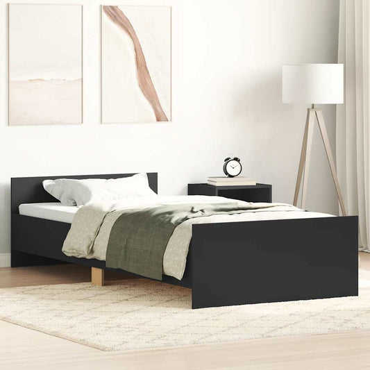 Bettgestell Schwarz 90x190 cm Holzwerkstoff