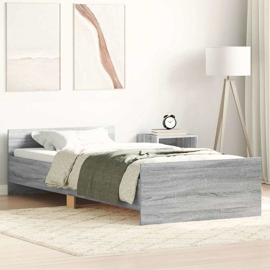 Bettgestell Grau Sonoma 90x190 cm Holzwerkstoff