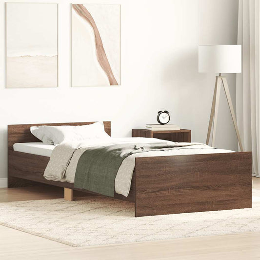 Bettgestell Braun Eichen-Optik 90x190 cm Holzwerkstoff