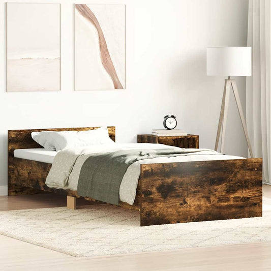 Bettgestell Räuchereiche 75x190 cm Holzwerkstoff