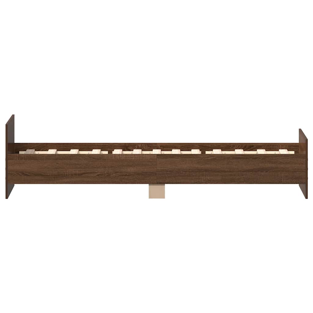 Bettgestell Braun Eichen-Optik 75x190 cm Holzwerkstoff