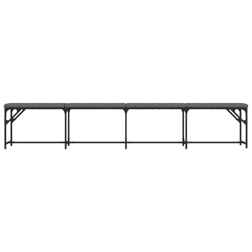 Essbank Dunkelgrau 248x32x45 cm Stahl und Stoff