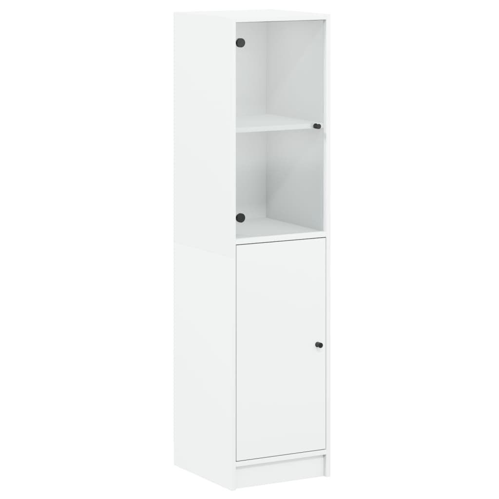 Highboard mit Glastür Weiß 35x37x142 cm