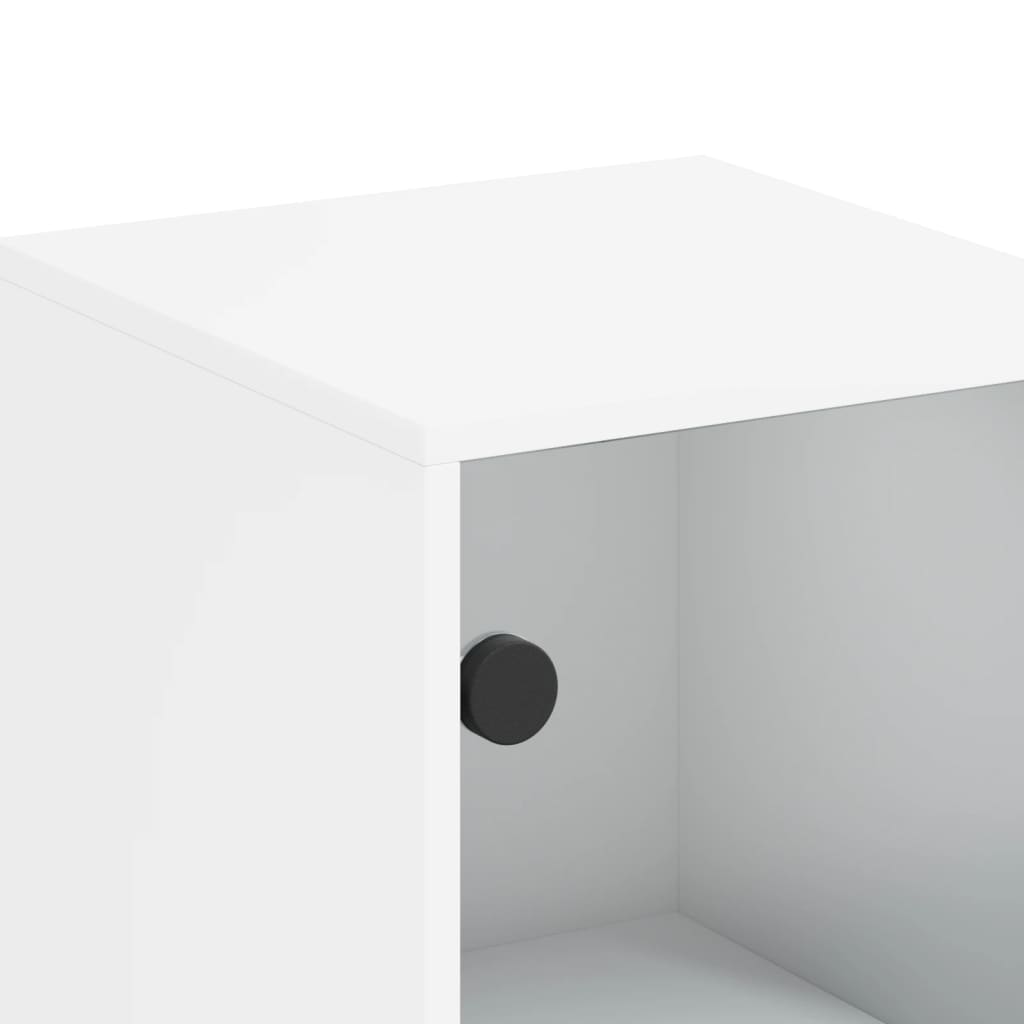 Highboard mit Glastüren Weiß 35x37x120 cm