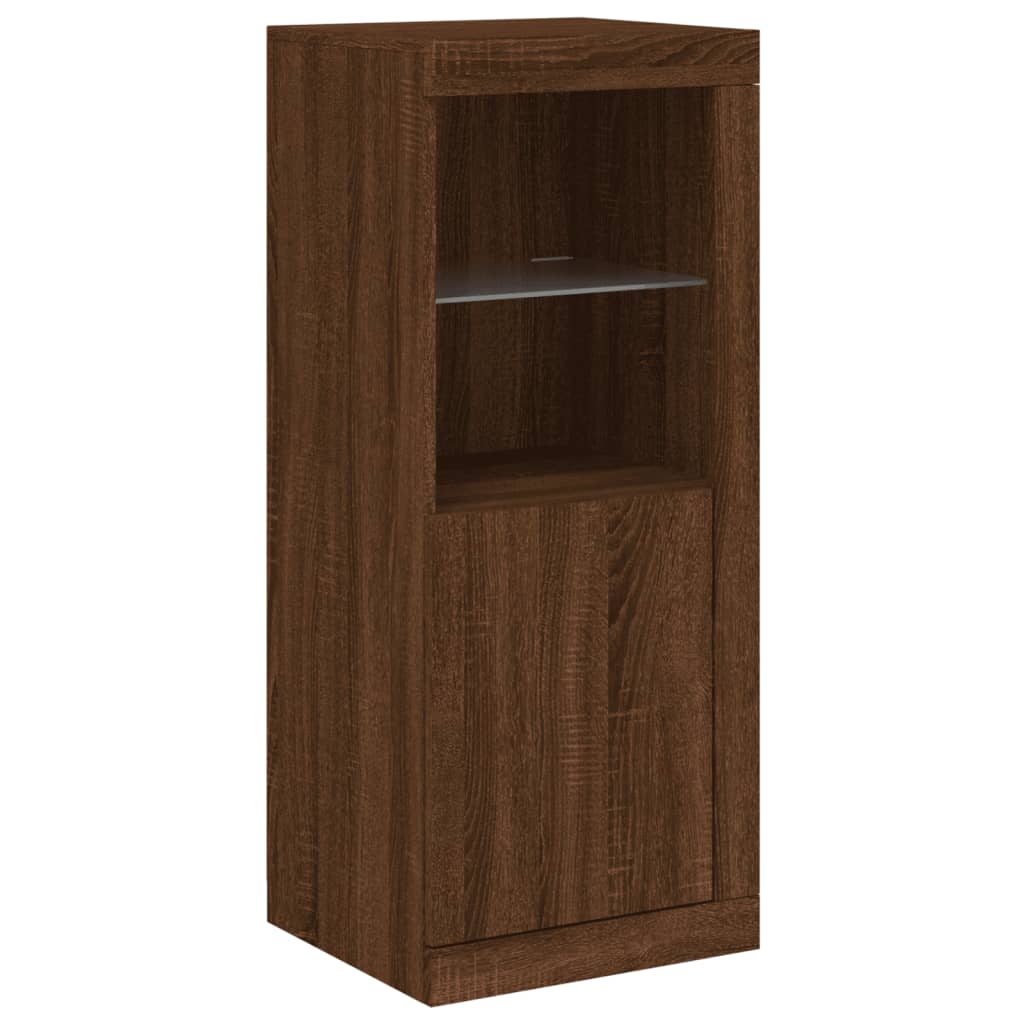 Sideboard mit LED-Leuchten Braun Eichen-Optik 41x37x100 cm