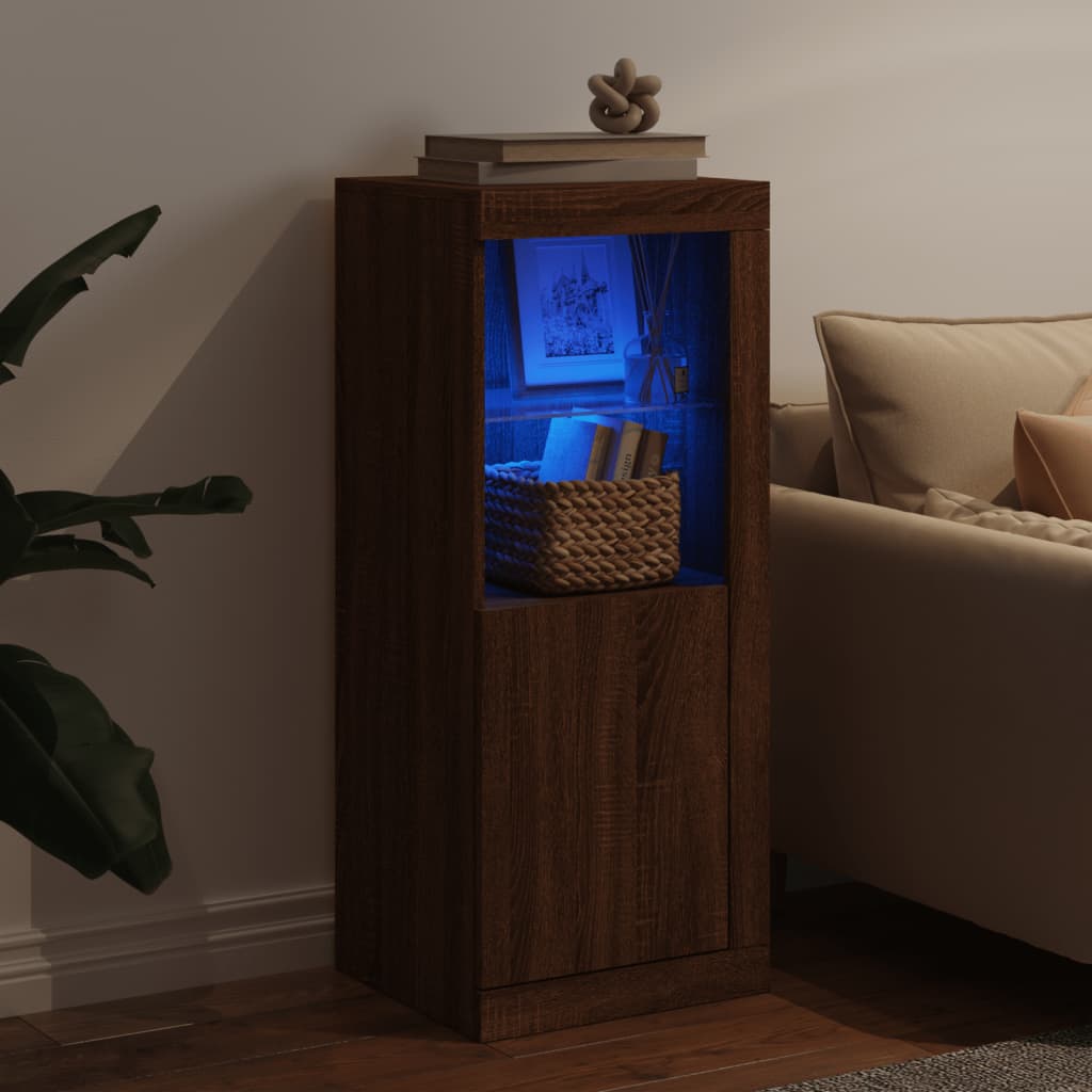 Sideboard mit LED-Leuchten Braun Eichen-Optik 41x37x100 cm