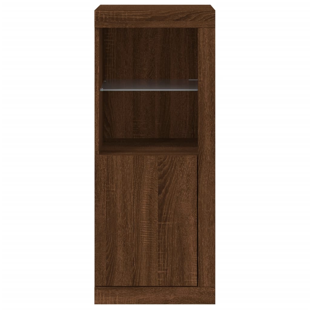 Sideboard mit LED-Leuchten Braun Eichen-Optik 41x37x100 cm