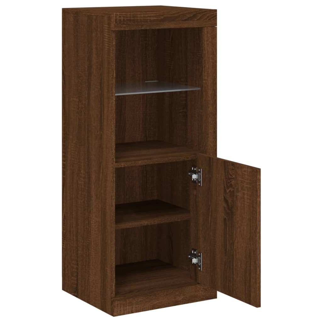 Sideboard mit LED-Leuchten Braun Eichen-Optik 41x37x100 cm
