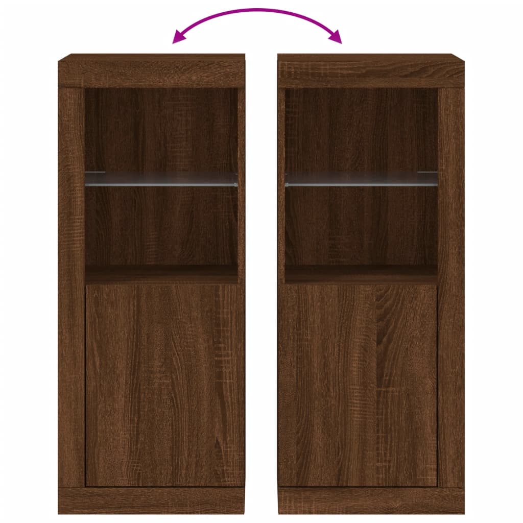 Sideboard mit LED-Leuchten Braun Eichen-Optik 41x37x100 cm