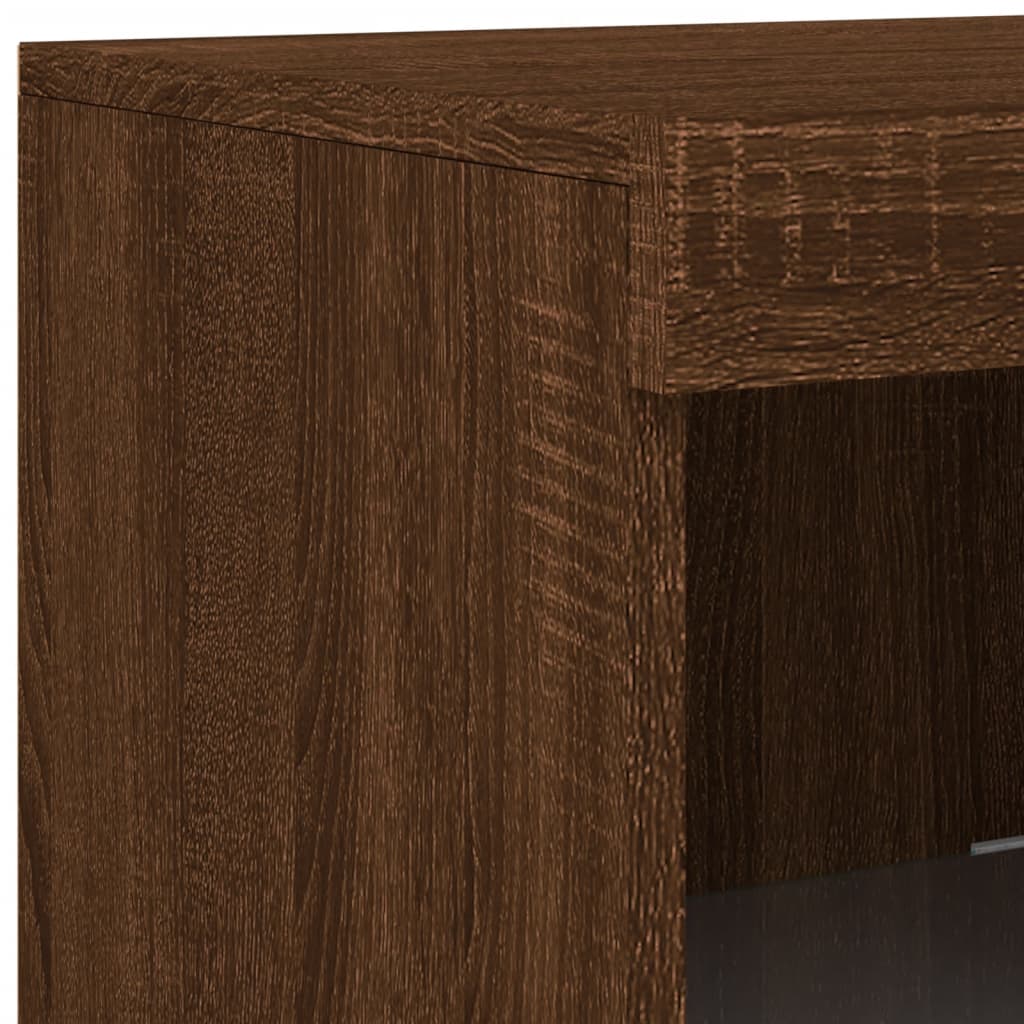 Sideboard mit LED-Leuchten Braun Eichen-Optik 41x37x100 cm