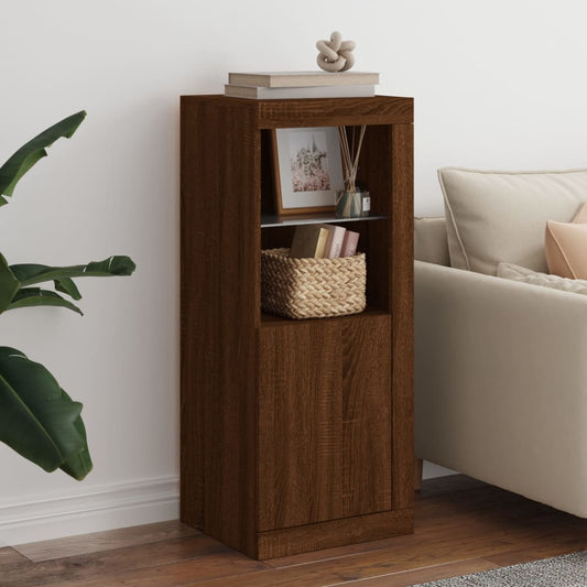 Sideboard mit LED-Leuchten Braun Eichen-Optik 41x37x100 cm