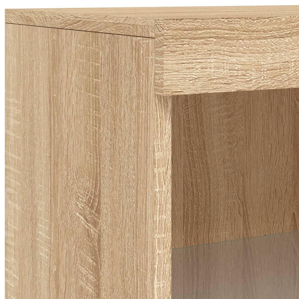 Sideboard mit LED-Leuchten Sonoma-Eiche 60,5x37x100 cm