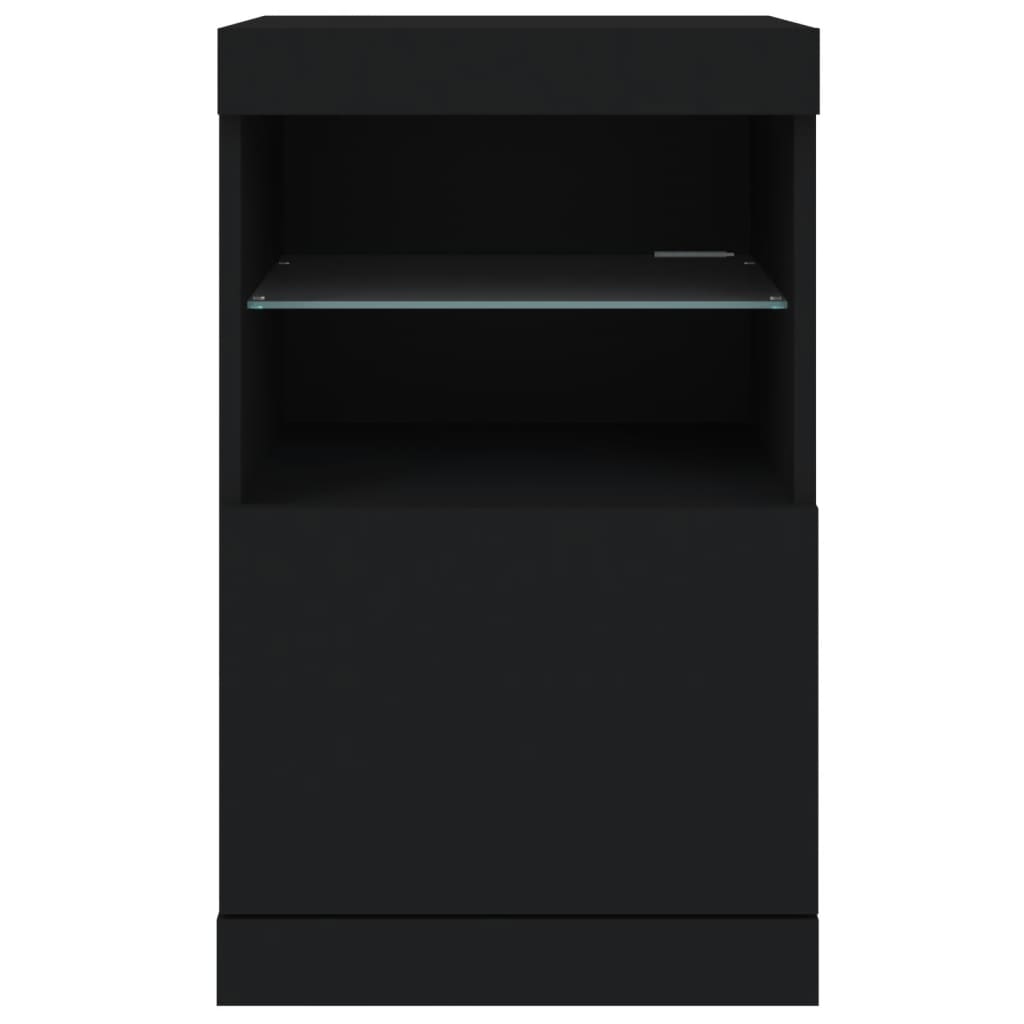 Sideboard mit LED-Leuchten Schwarz 41x37x67 cm