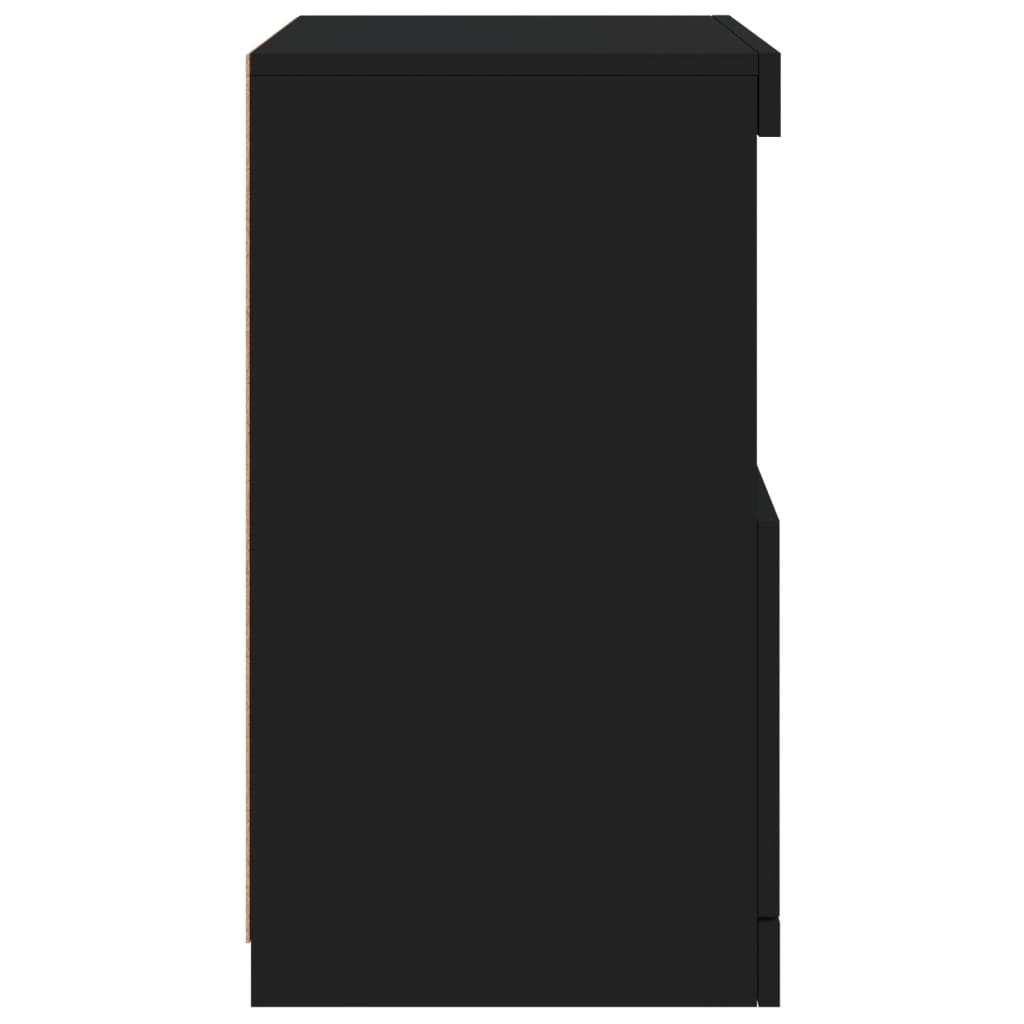 Sideboard mit LED-Leuchten Schwarz 41x37x67 cm
