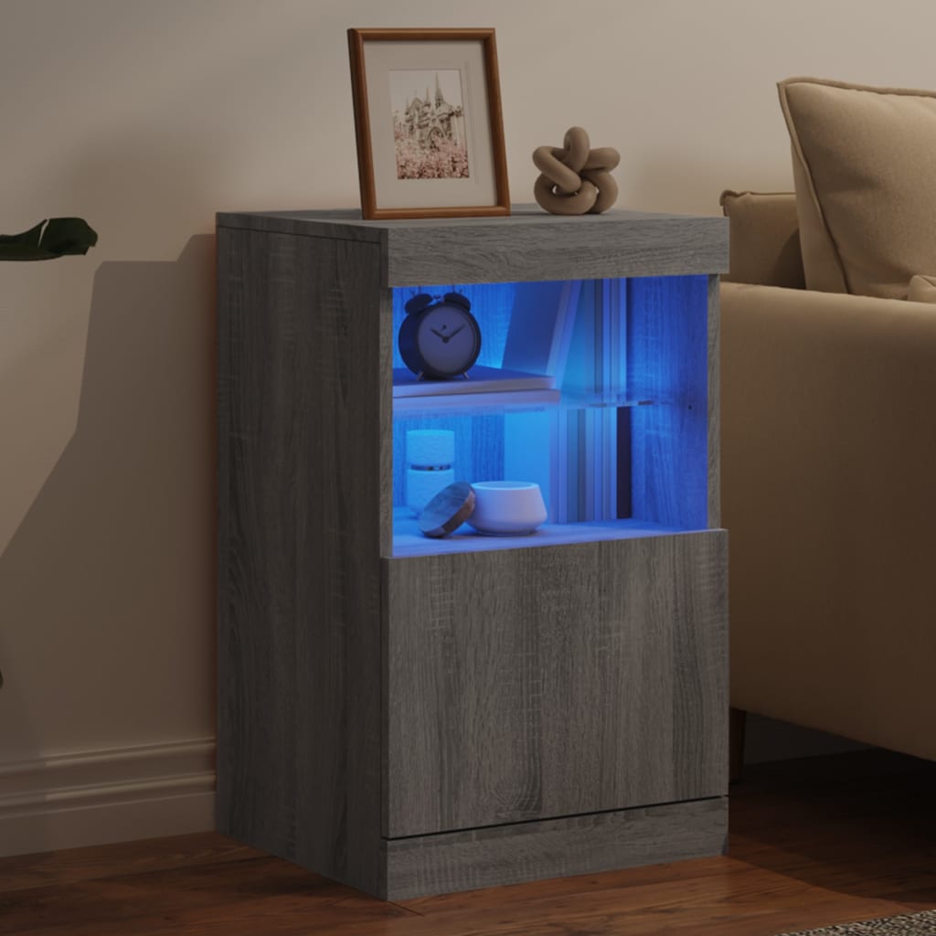 Sideboard mit LED-Leuchten Grau Sonoma 41x37x67 cm