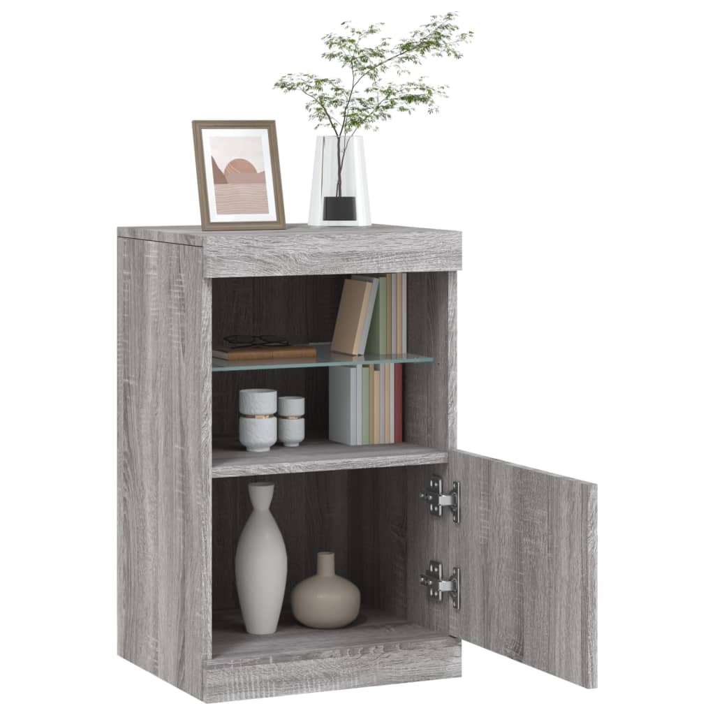 Sideboard mit LED-Leuchten Grau Sonoma 41x37x67 cm