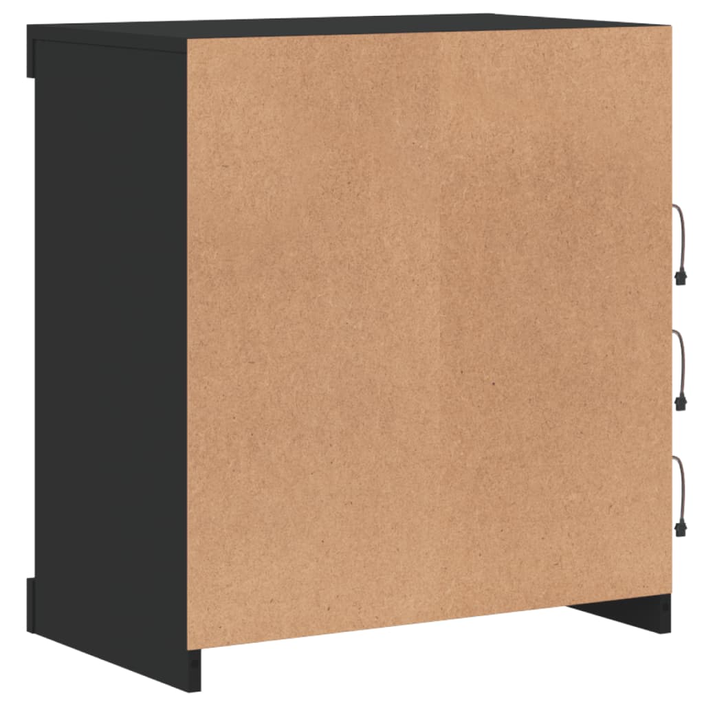 Sideboard mit LED-Leuchten Schwarz 60,5x37x67 cm