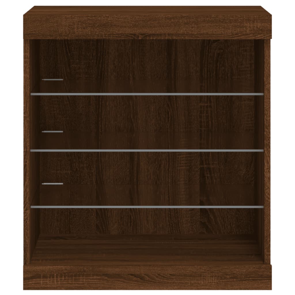 Sideboard mit LED-Leuchten Braun Eichen-Optik 60,5x37x67 cm