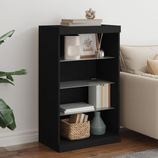 Sideboard mit LED-Leuchten Schwarz 60,5x37x100 cm