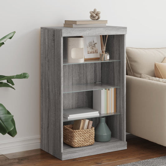 Sideboard mit LED-Leuchten Grau Sonoma 60,5x37x100 cm