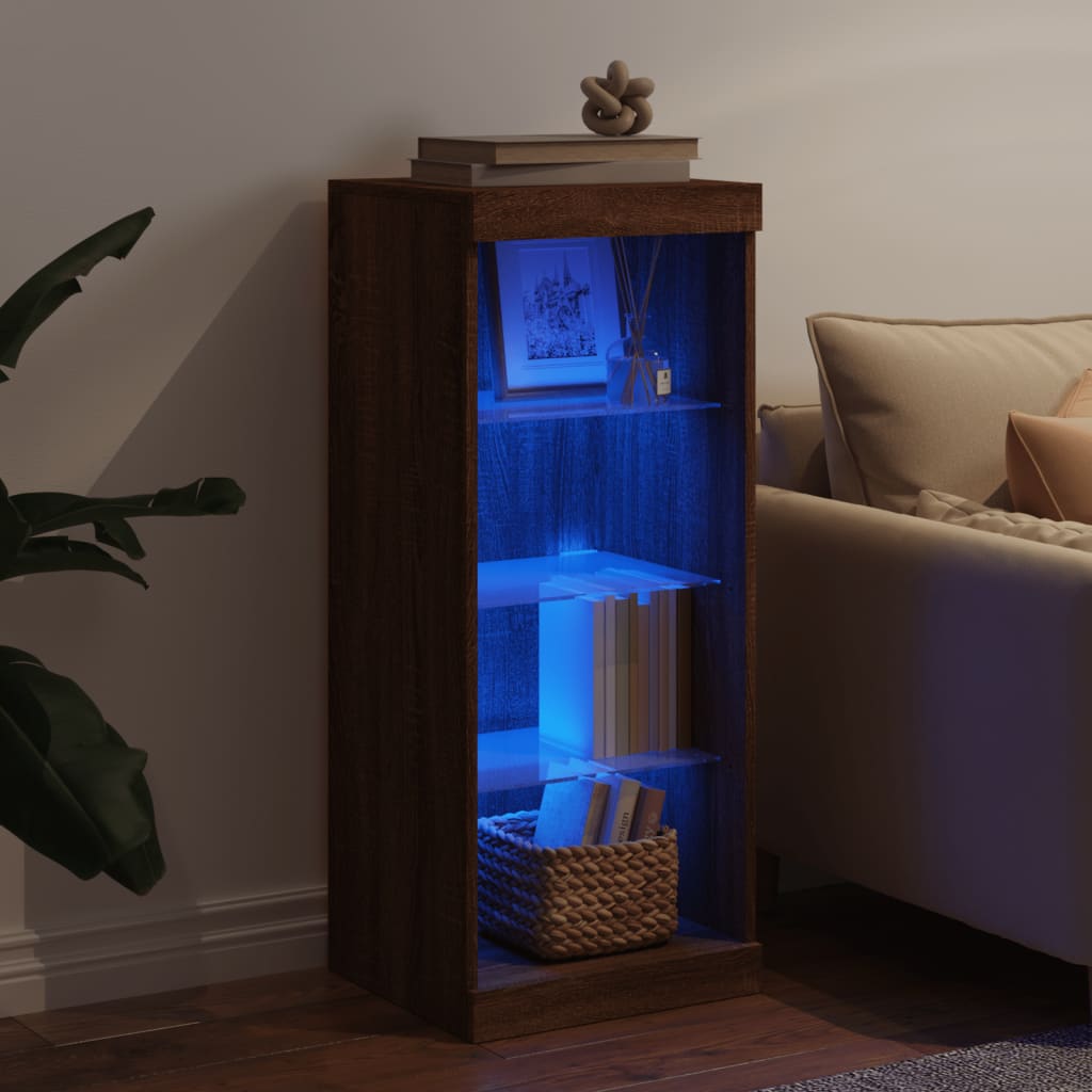 Sideboard mit LED-Leuchten Braun Eichen-Optik 41x37x100 cm