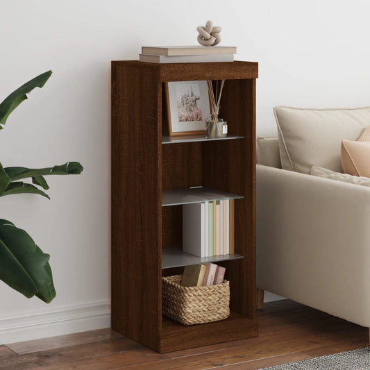 Sideboard mit LED-Leuchten Braun Eichen-Optik 41x37x100 cm
