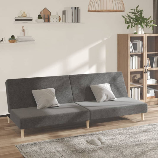Schlafsofa 2-Sitzer Hellgrau Stoff