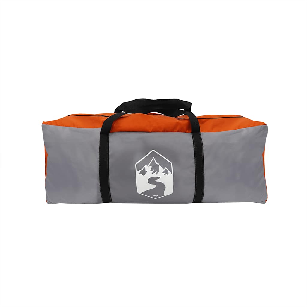 Campingzelt 5 Personen Grau und Orange Wasserdicht