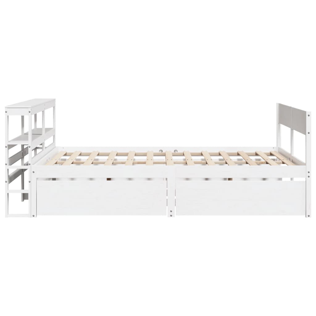 Massivholzbett ohne Matratze Weiß 160x200 Kiefernholz