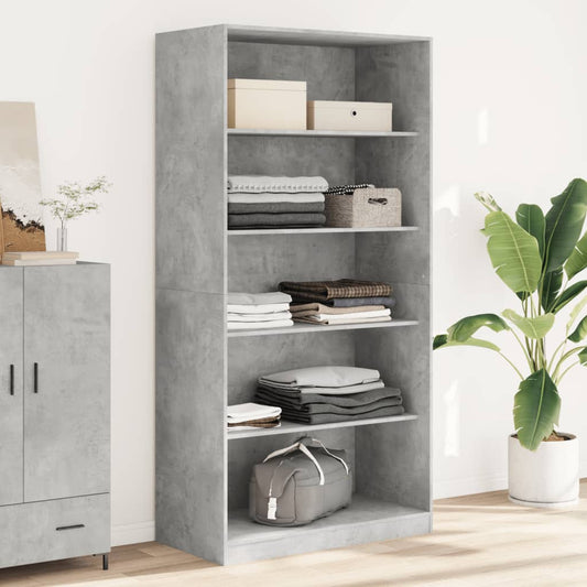 Kleiderschrank Betongrau 100x50x200 cm Holzwerkstoff