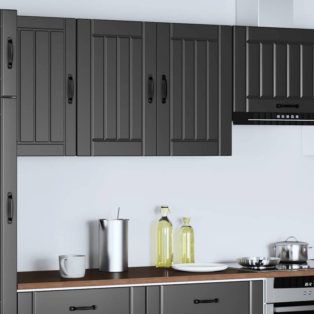 Küchen-Hängeschrank Lucca Schwarz Holzwerkstoff