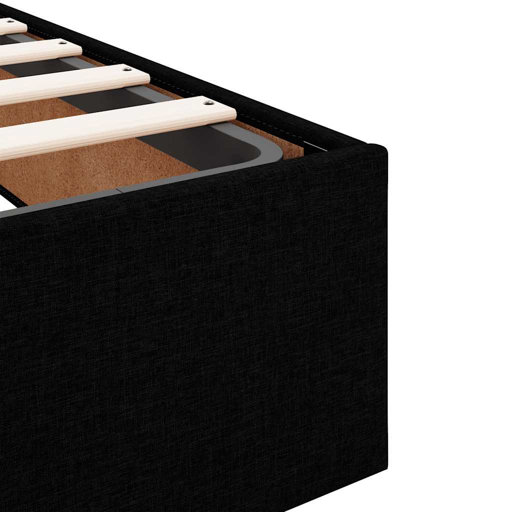 Ottoman-Bett ohne Matratze Schwarz 140x190 cm Samt