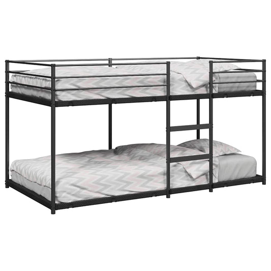 Etagenbett ohne Matratze Schwarz 90x200 cm Stahl