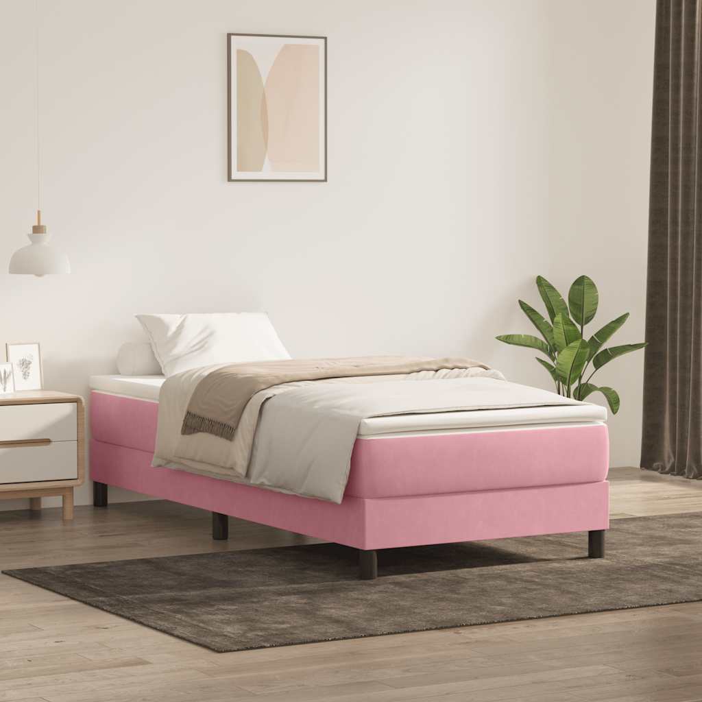 Boxspringbett ohne Matratze Rosa 100x210 cm Samt
