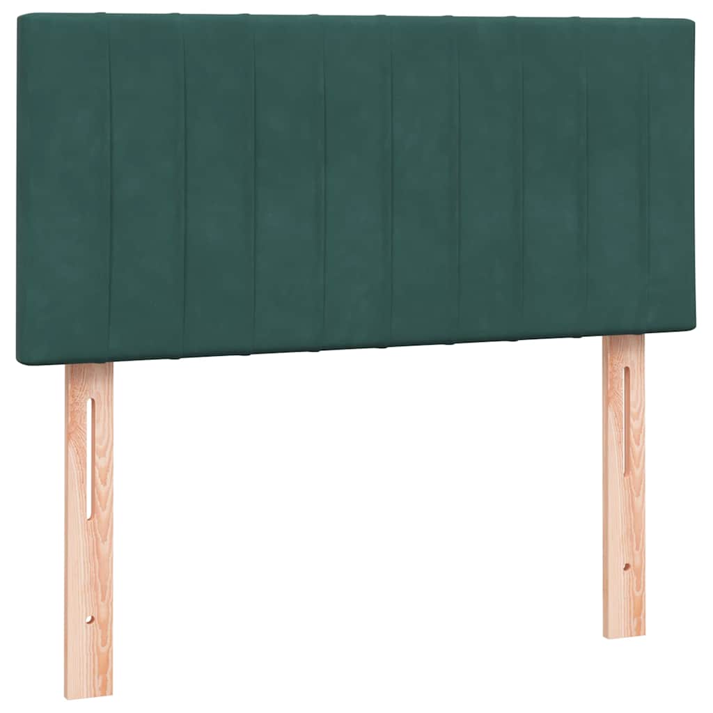 Boxspringbett mit Matratze Dunkelgrün 80x220 cm Samt