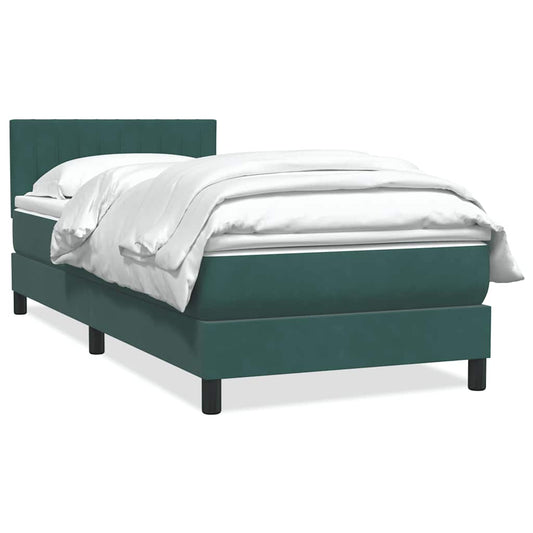 Boxspringbett mit Matratze Dunkelgrün 80x220 cm Samt