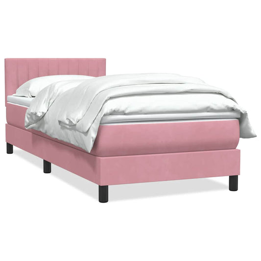 Boxspringbett mit Matratze Rosa 80x220 cm Samt