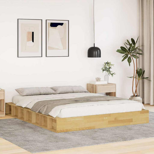 Massivholzbett ohne Matratze 135x190 cm Eichenholz